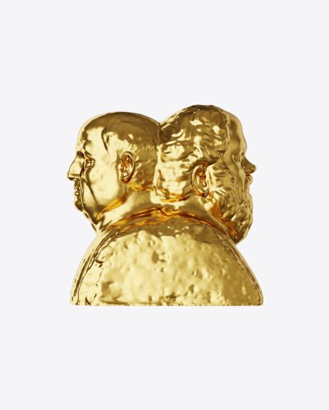 Golden Double Herm of Socrates and Seneca PNG
