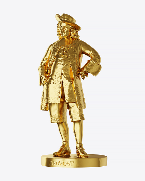 Golden Sculpture of Man PNG