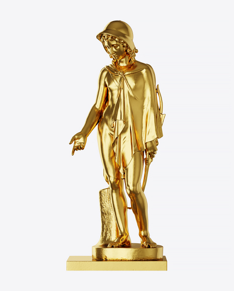 Golden Sculpture of Shepherd PNG