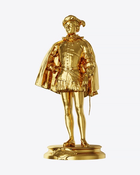 Golden Sculpture of Man PNG