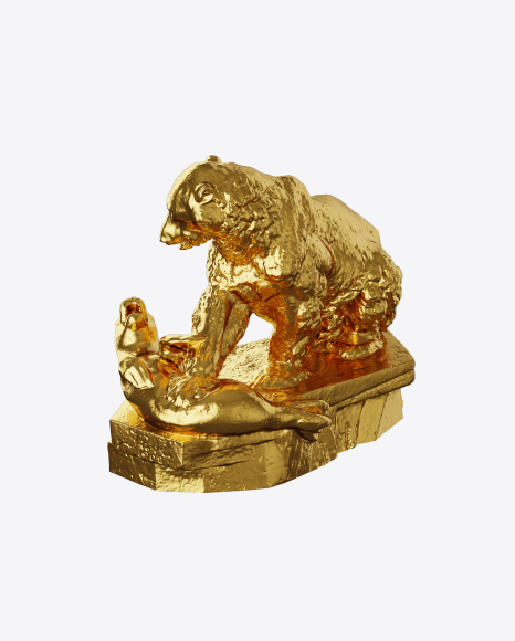 Golden Bear Sculpture PNG