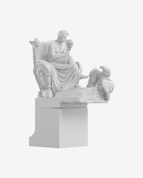 Man on Throne Sculpture PNG