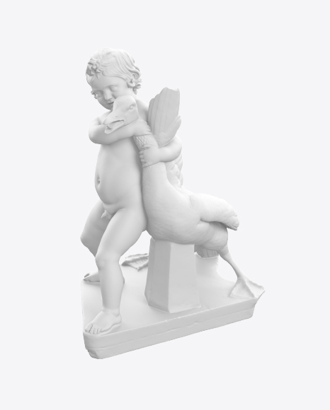 Boy with Goose Sculpture PNG