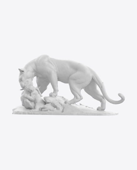 Panther with Cubs Sculpture PNG