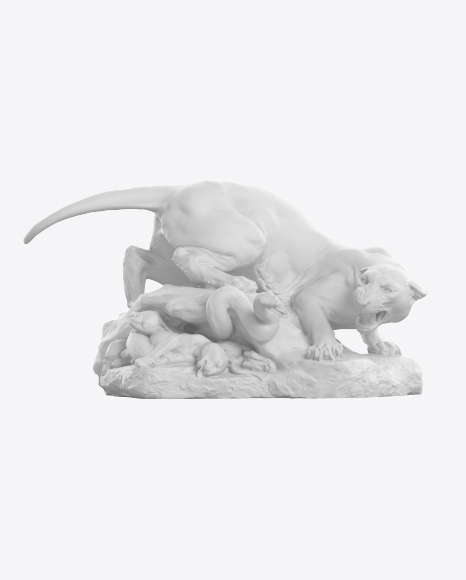 Puma and Snake Sculpture PNG