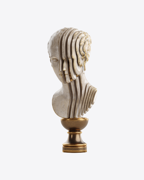 Bust of Woman with Golden Details PNG