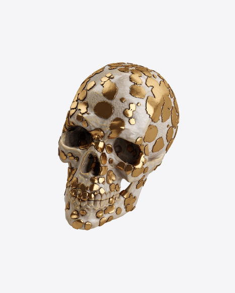 Skull with Golden Details PNG