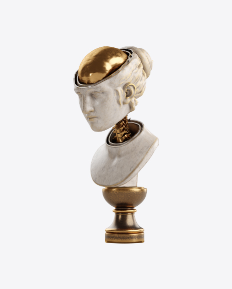 Bust of Woman with Golden Details PNG