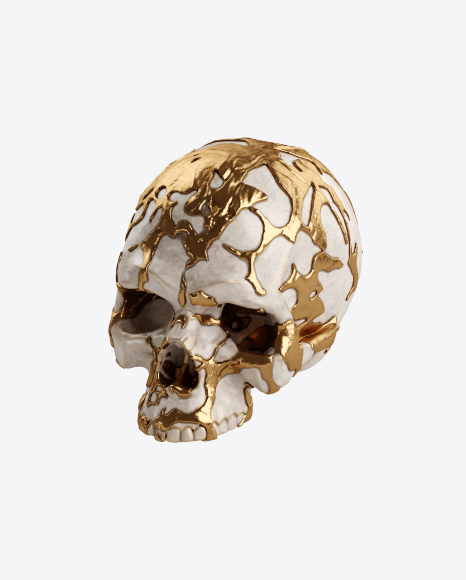 Skull with Golden Details PNG