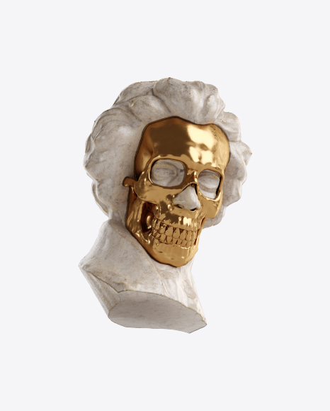 Bust of Man with Golden Details PNG