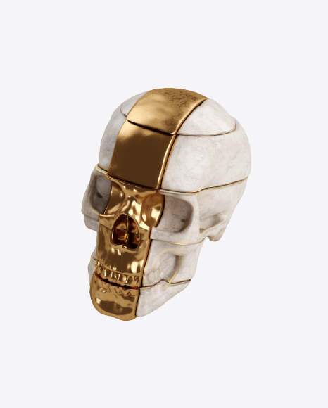 Skull with Golden Details PNG