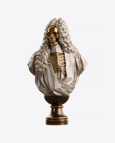 Bust of Man with Golden Details PNG