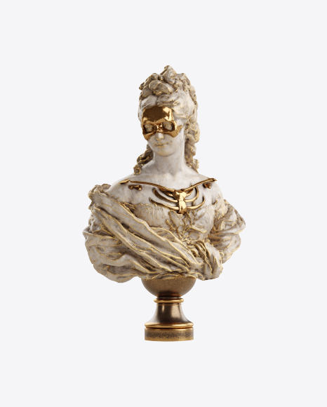 Bust of Woman with Golden Details PNG
