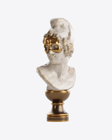 Bust of Woman with Golden Details PNG