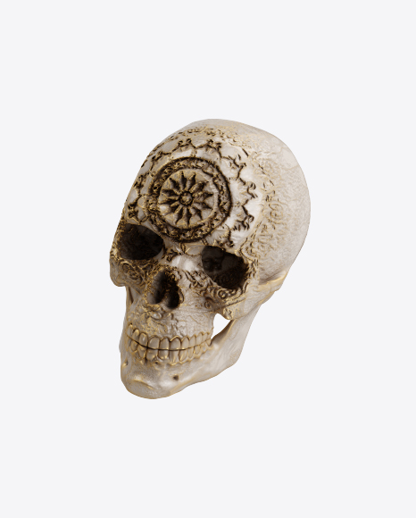 Skull with Golden Details PNG