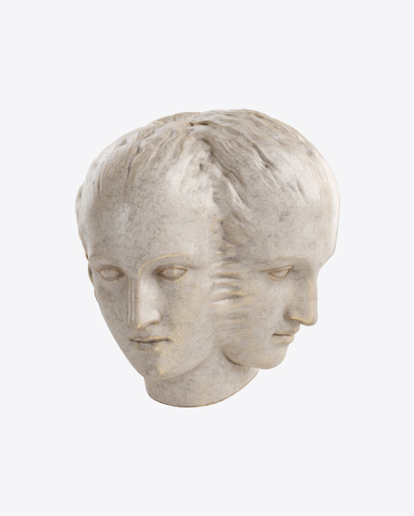 Two-Faced Female Head Sculpture PNG