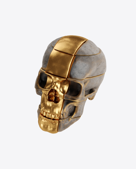 Skull with Golden Details PNG