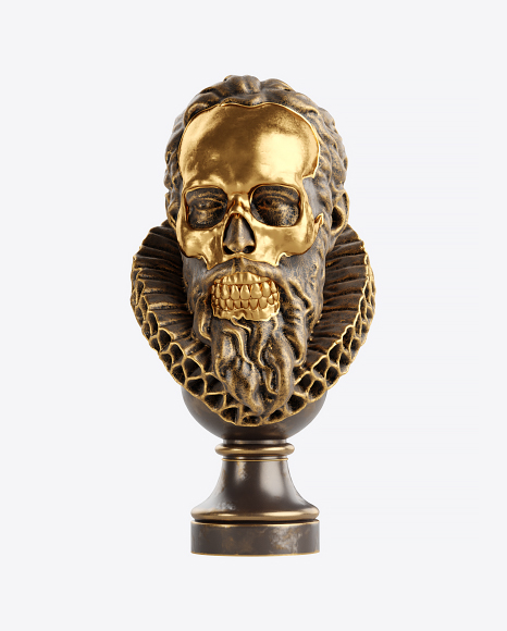 Bust of Man with Golden Details PNG