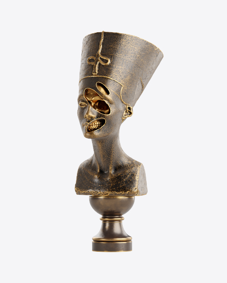 Bust of Nefertiti with Golden Details PNG