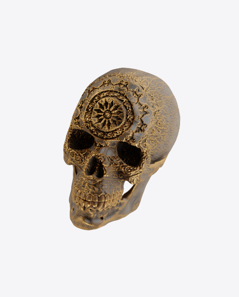 Skull with Golden Details PNG