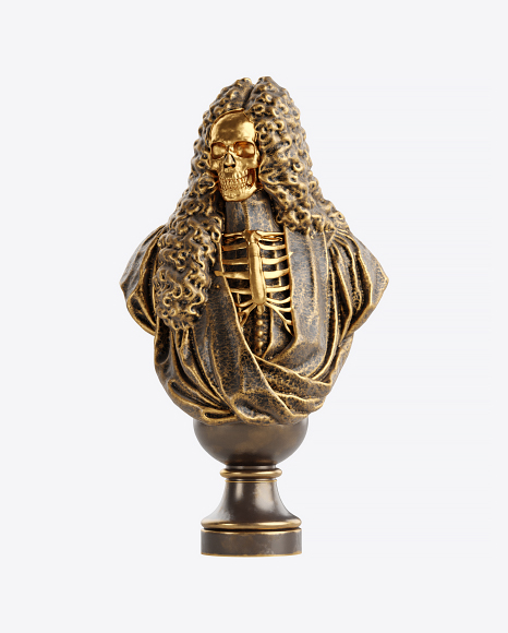 Bust of Man with Golden Details PNG