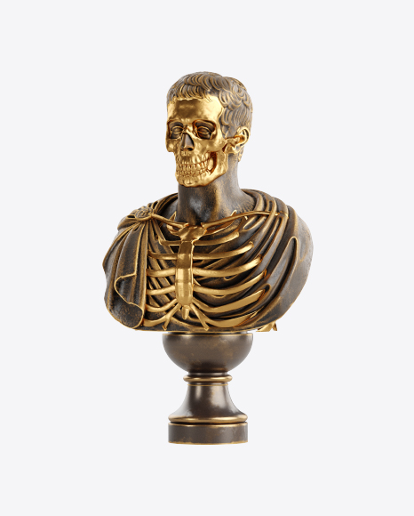 Bust of Man with Golden Details PNG