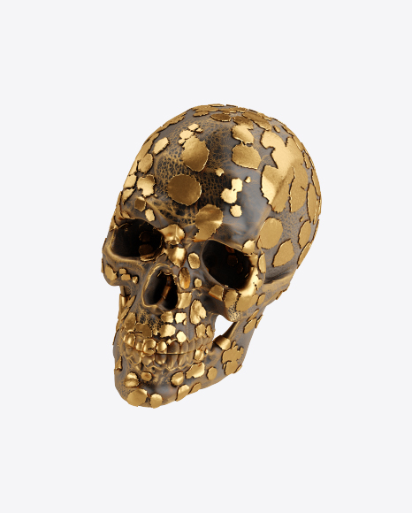 Skull with Golden Details PNG