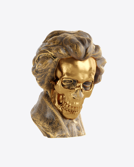 Bust of Man with Golden Details PNG
