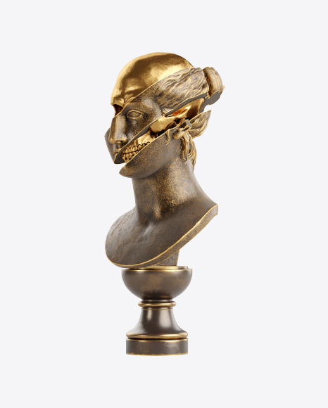 Bust of Woman with Golden Details PNG