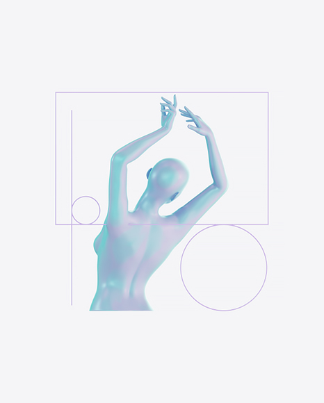 Abstract Set with Woman Body PNG