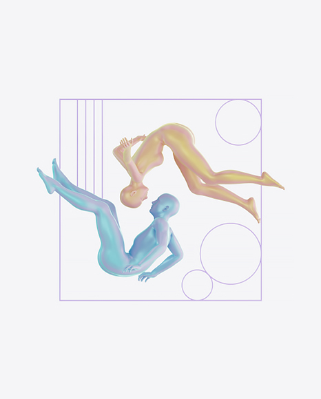 Abstract Set with Man and Woman Body PNG