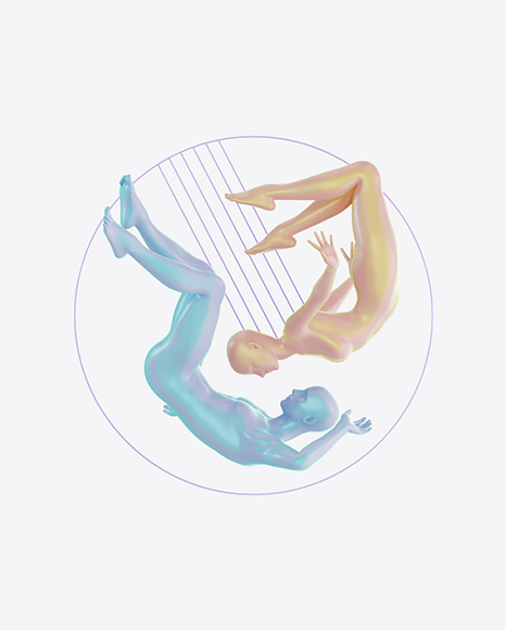 Abstract Set with Man and Woman Body PNG