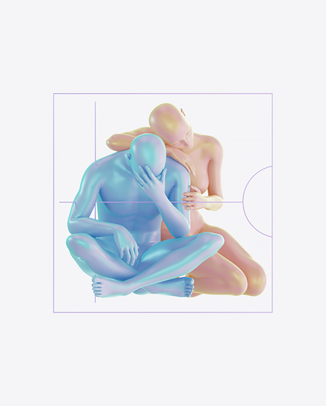 Abstract Set with Man and Woman Body PNG