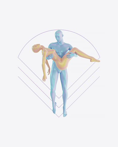 Abstract Set with Man and Woman Body PNG