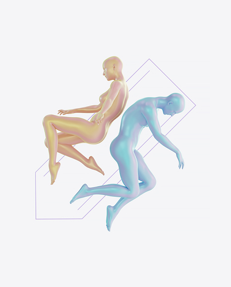 Abstract Set with Man and Woman Body PNG