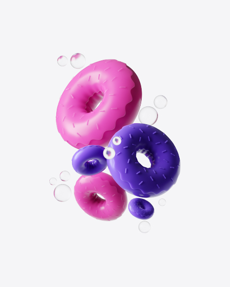 Abstract Donuts Set PNG
