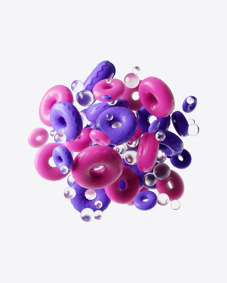 Abstract Donuts Set PNG