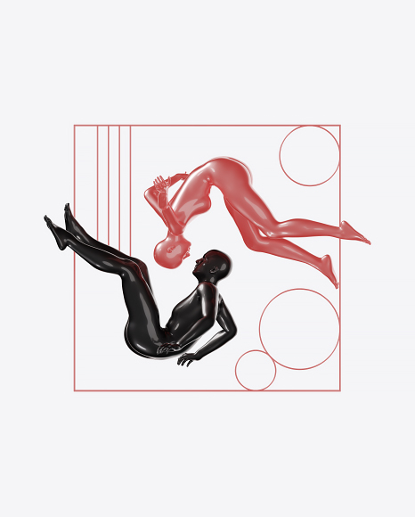 Abstract Set with Man and Woman Body PNG
