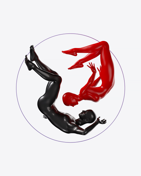 Abstract Set with Man and Women Body PNG