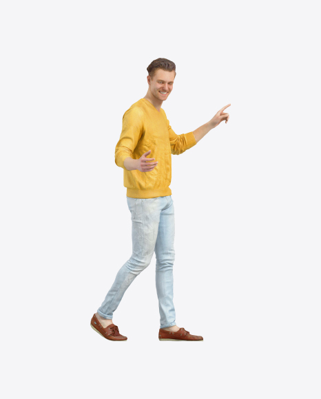 Man Pointing Sideways