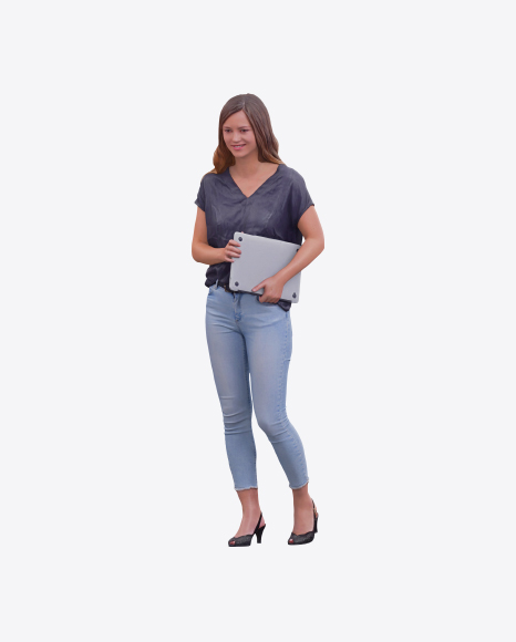 Woman Holding Laptop