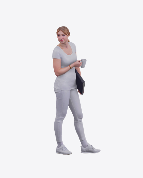 Woman with Cup and Folder