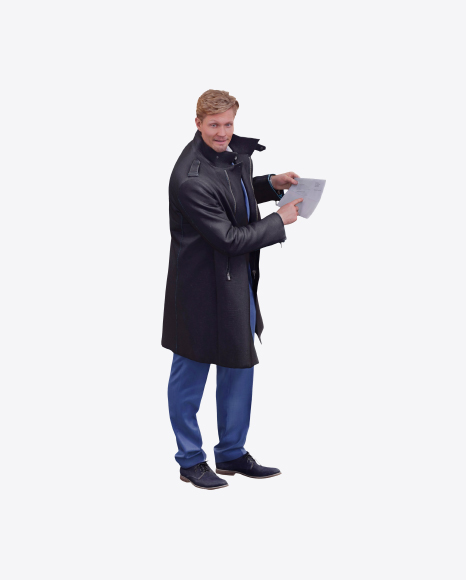 Man Pointing at Letter