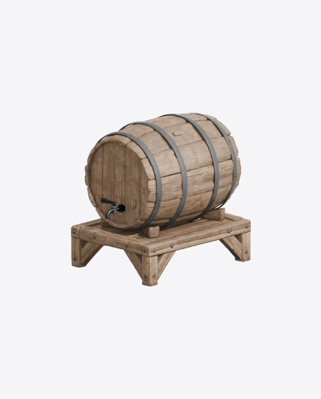 Wooden Barrel on Stand