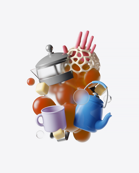 Abstract Tea Set PNG
