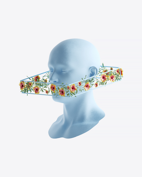 Abstract Head Sculpture PNG