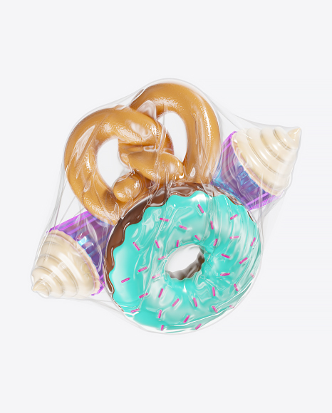 Wrapped Abstract Food Set PNG