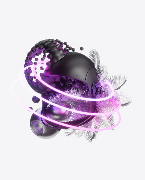 Abstract Set with Space Helmet PNG