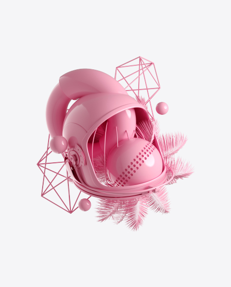 Abstract Set with Space Helmet PNG