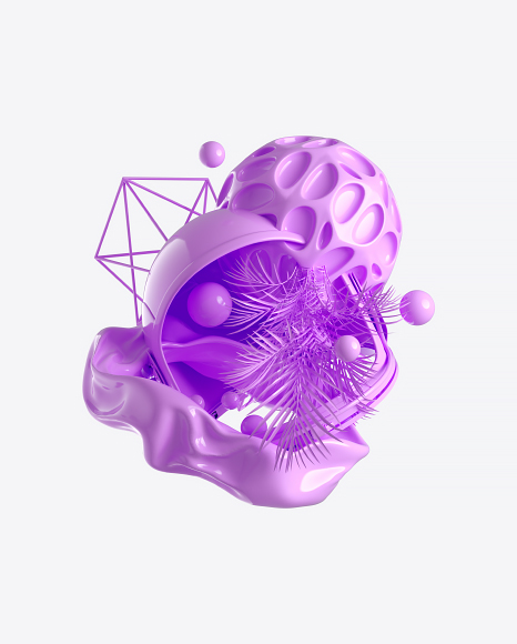 Abstract Set with Space Helmet PNG